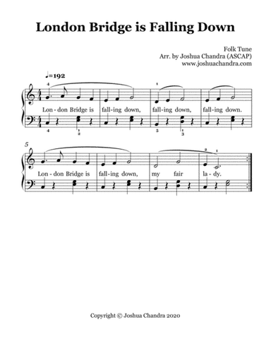 London Bridge is Falling Down (Easy Piano) (arr. Joshua Chandra)