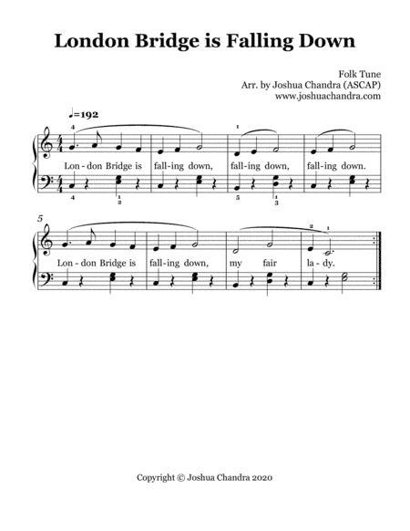 London Bridge is Falling Down (Easy Piano) (arr. Joshua Chandra)