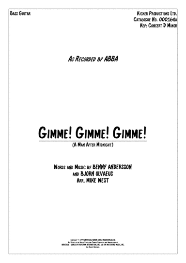 Gimme! Gimme! Gimme! (a Man After Midnight) (arr. Mike West)