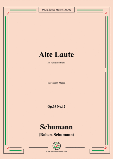 Schumann-Alte Laute,Op.35 No.12,in F sharp Major (arr. Open Cloud)