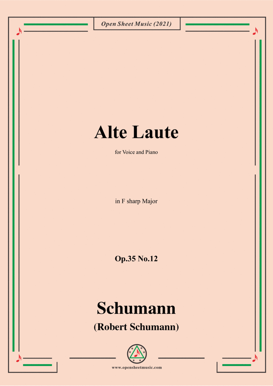 Schumann-Alte Laute,Op.35 No.12,in F sharp Major (arr. Open Cloud)