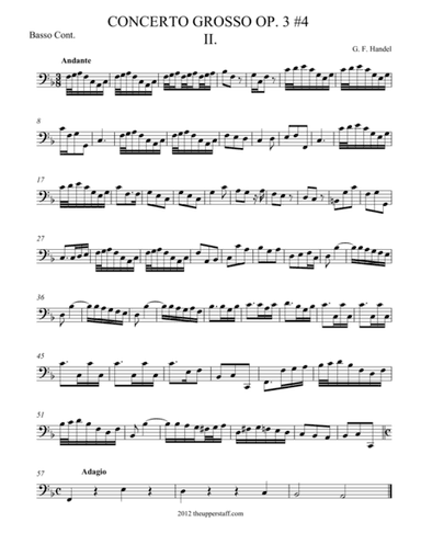 Concerto Grosso Op. 3 #4 Movement II. (arr. theupperstaff.com)