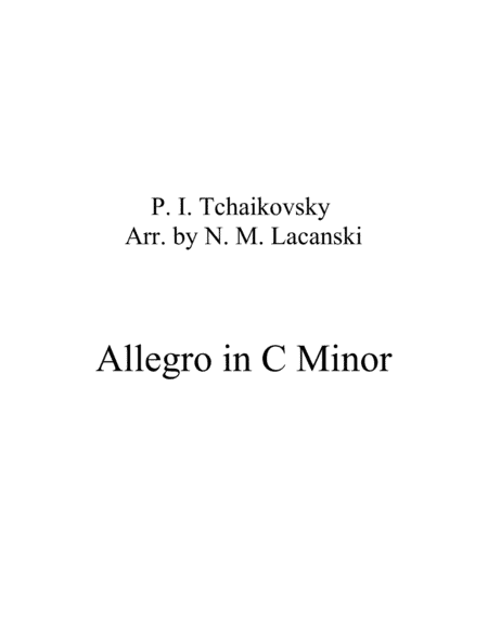 Allegro in C Minor (arr. Nick Lacanski)