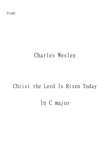 Christ the Lord is Risen Today in C Major for Piano Solo (Beginner) (arr. Matheus Araújo)