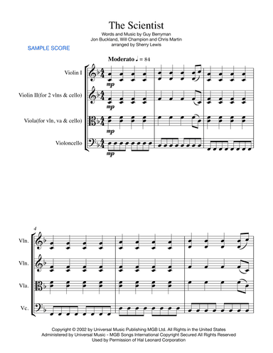 The Scientist (arr. Sherry Lewis Publishing)