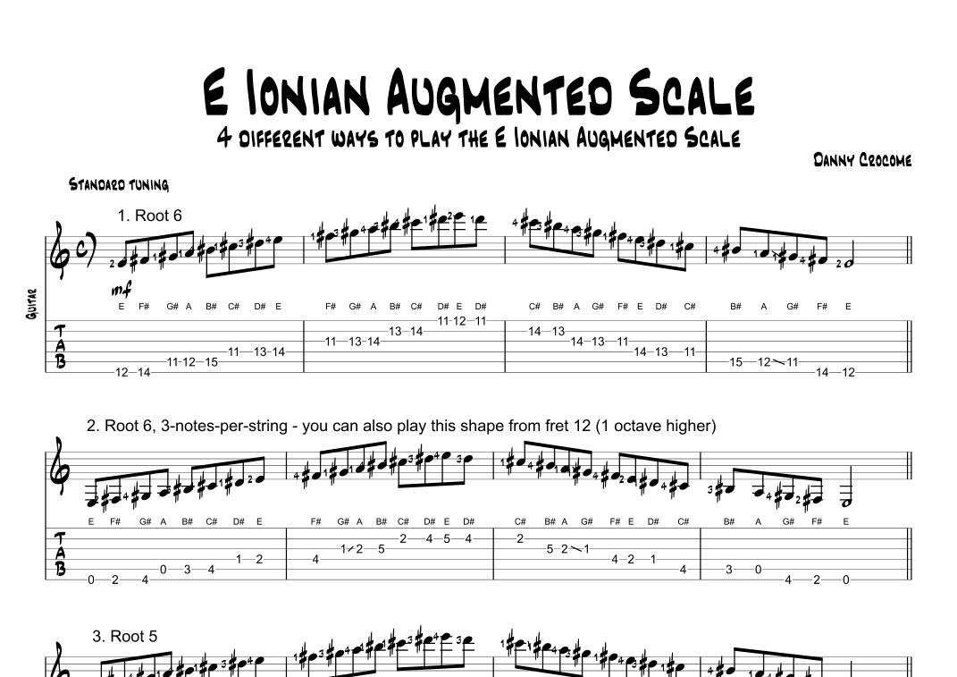E Ionian Augmented Scale (4 Ways to Play)