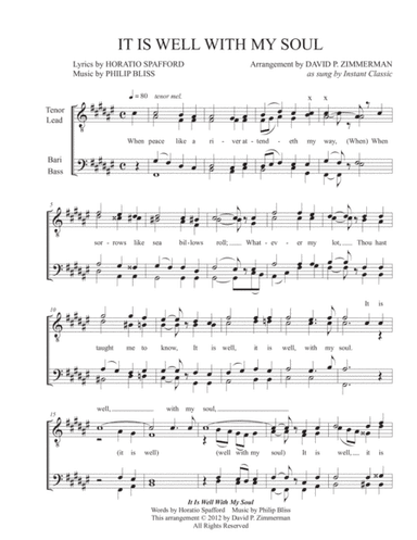 It Is Well With My Soul (TTBB) (arr. David P. Zimmerman)