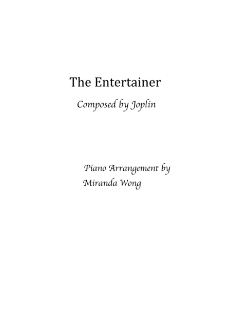 The Entertainer (Lovely Version) (arr. Miranda Wong)