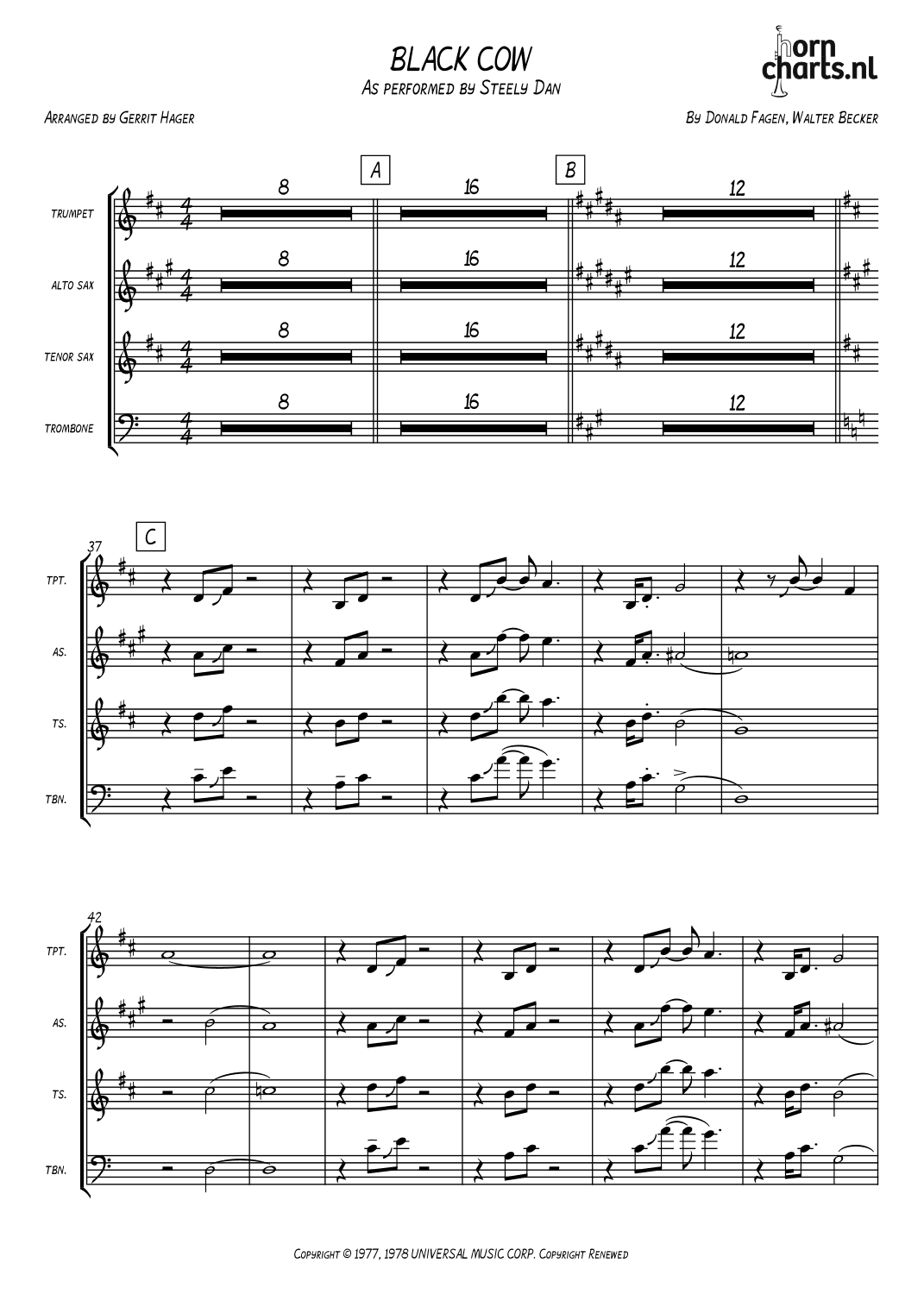 Black Cow (arr. Gerrit Hager)