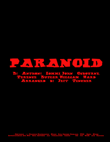Paranoid (arr. Jeff Tincher)