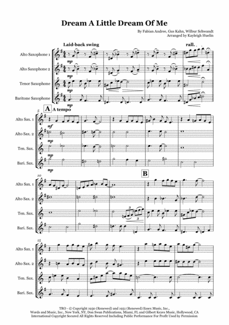 Dream A Little Dream Of Me (arr. Kayleigh Huelin)