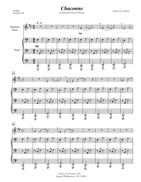 Guthrie: Chaconne for Baritone Horn & Piano