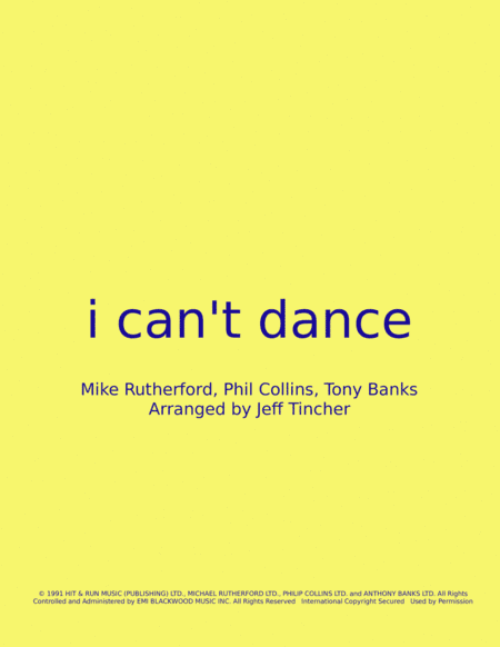 I Can't Dance (arr. Jeff Tincher)