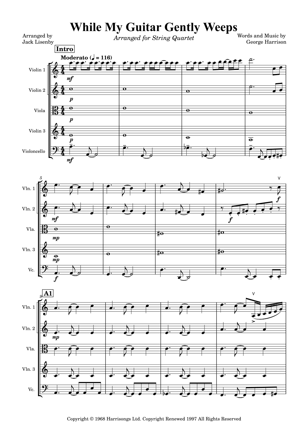While My Guitar Gently Weeps (arr. Jack Lisenby)