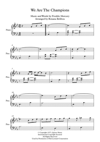 We Are The Champions (arr. Roxana Belibou)
