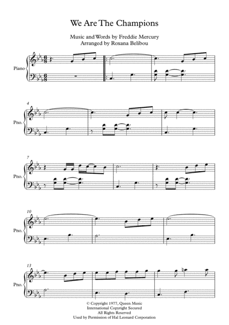 We Are The Champions (arr. Roxana Belibou)