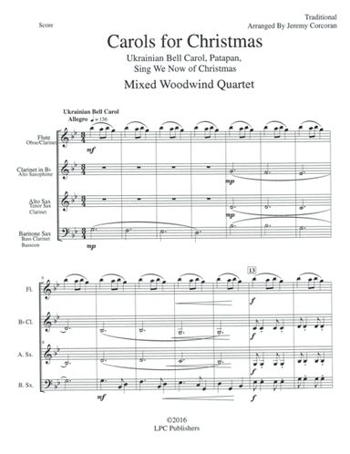 Carols for Christmas a Medley for Mixed Woodwinds (arr. Jeremy Corcoran)