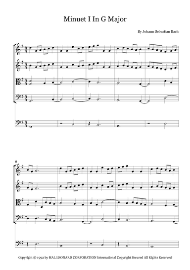 Minuet I In G Major (arr. Fernanda Moura)