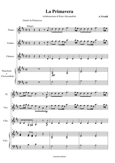 La primavera (arr. Ester Alessandrini)