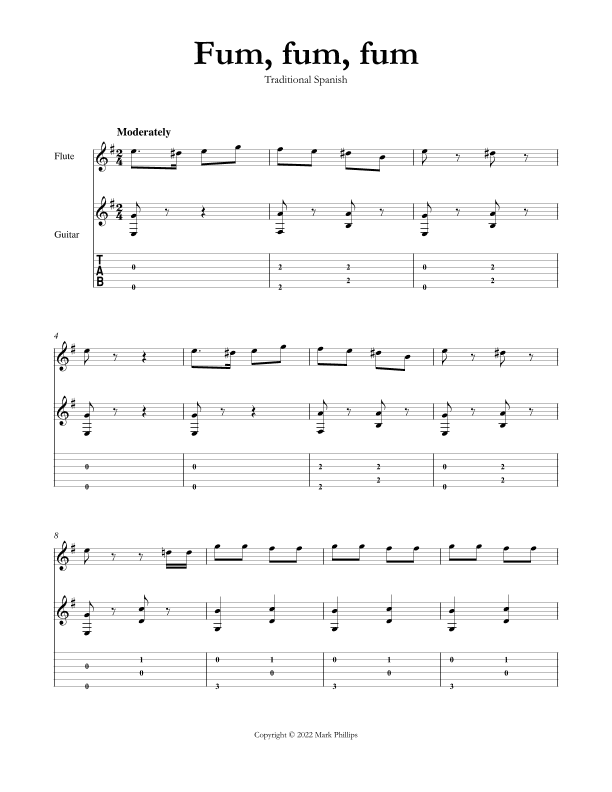 Fum, fum, fum (arr. Mark Phillips)