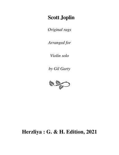 Original rags (arrangement for violin solo) (arr. Gil Garty)
