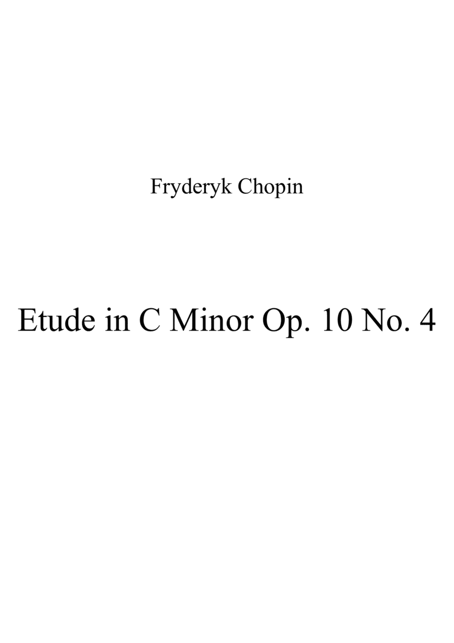 Etude in C Minor Op. 10 No. 4 (arr. Patrizia Luraschi)