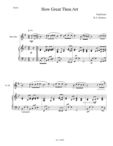 How Great Thou Art (Alto Sax Solo with Piano Accompaniment) (arr. B. C. Dockery)