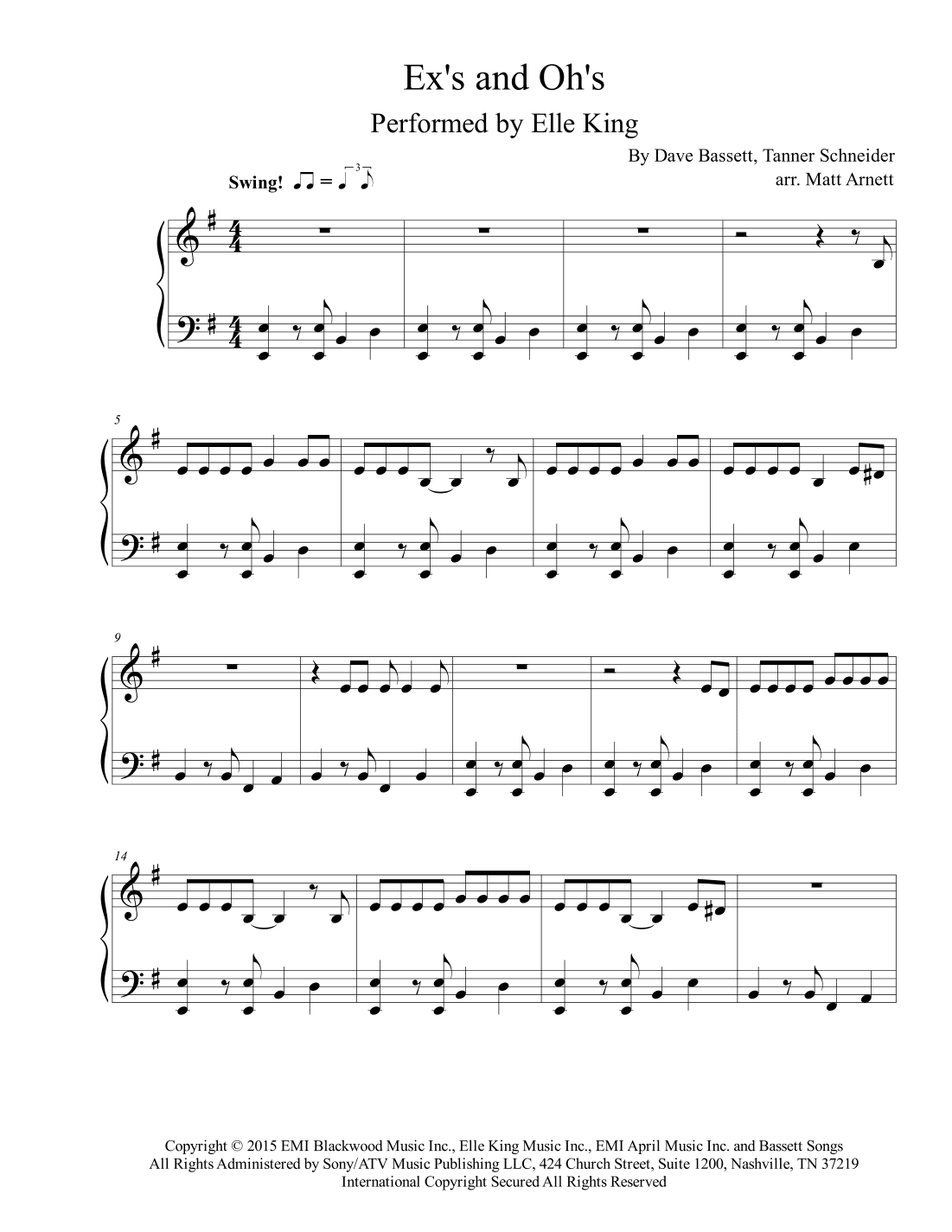 Ex's & Oh's (arr. Matt Arnett)