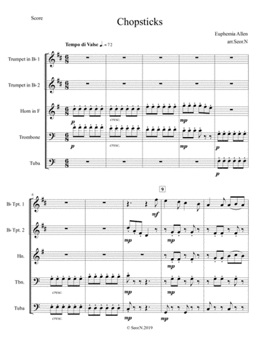 Chopsticks for Brass quintet