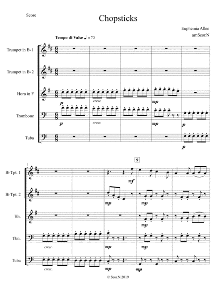 Chopsticks for Brass quintet