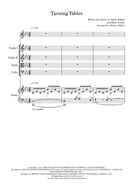 Turning Tables (arr. Matteo Delfino)