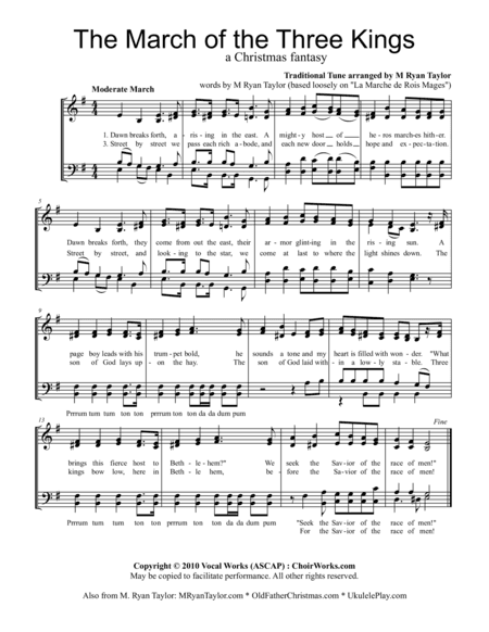 The March of the Three Kings, A Christmas Fantasy : SATB Acapella (arr. M. Ryan Taylor)