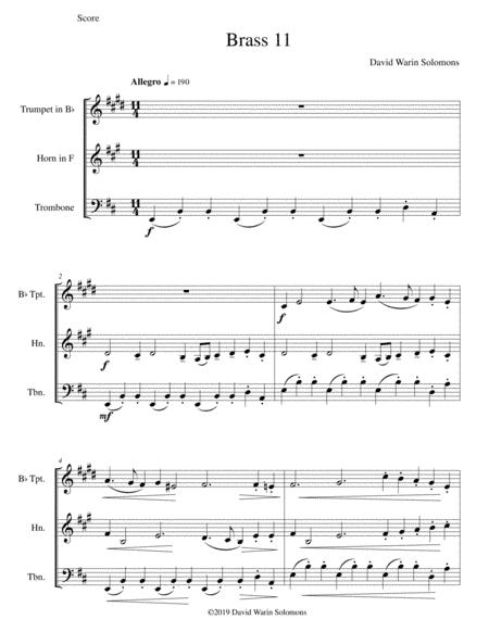 Brass 11 for brass trio (Robin Hood forces the bishop of Hereford to dance)