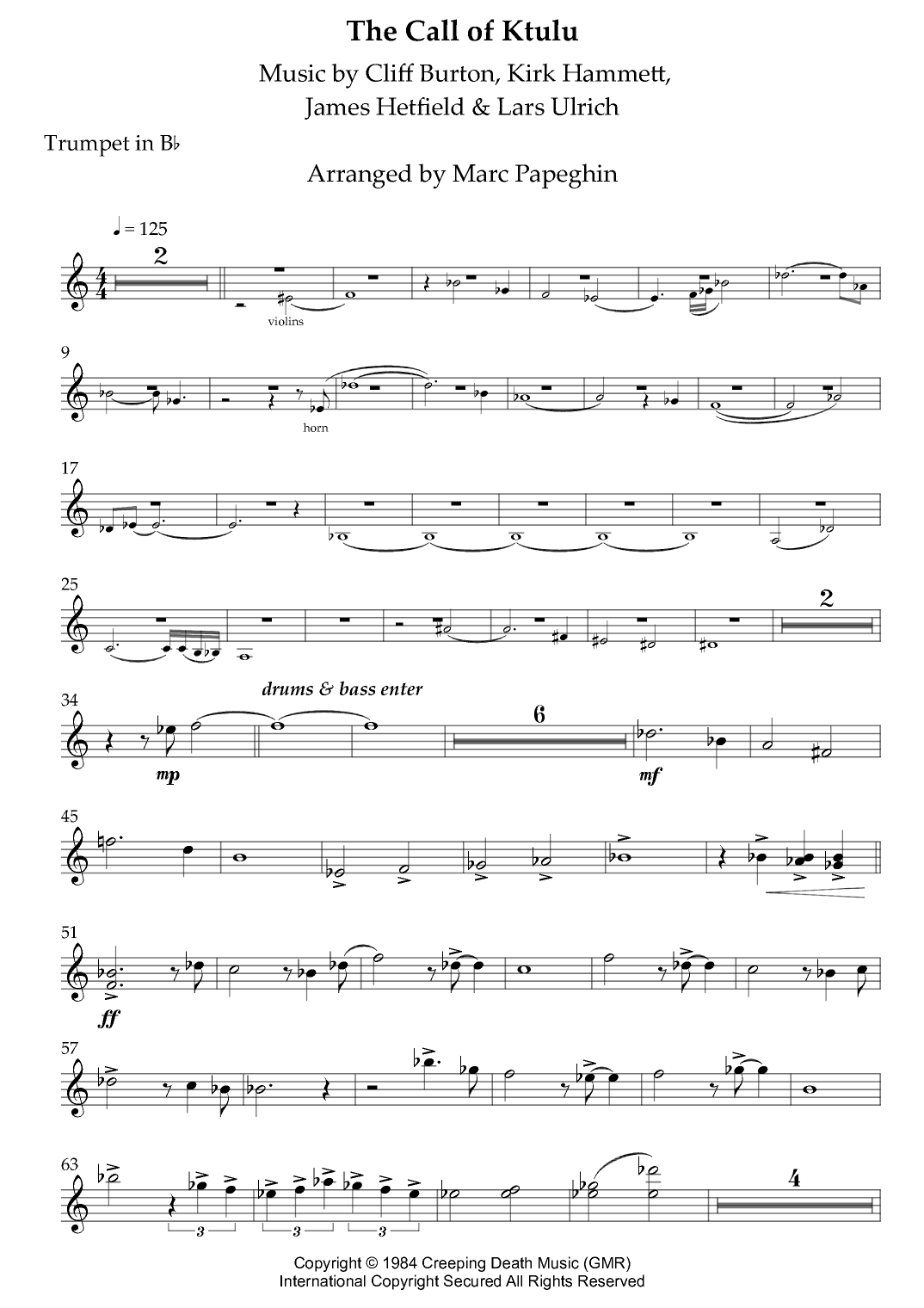 The Call Of Ktulu (arr. Marc Papeghin)