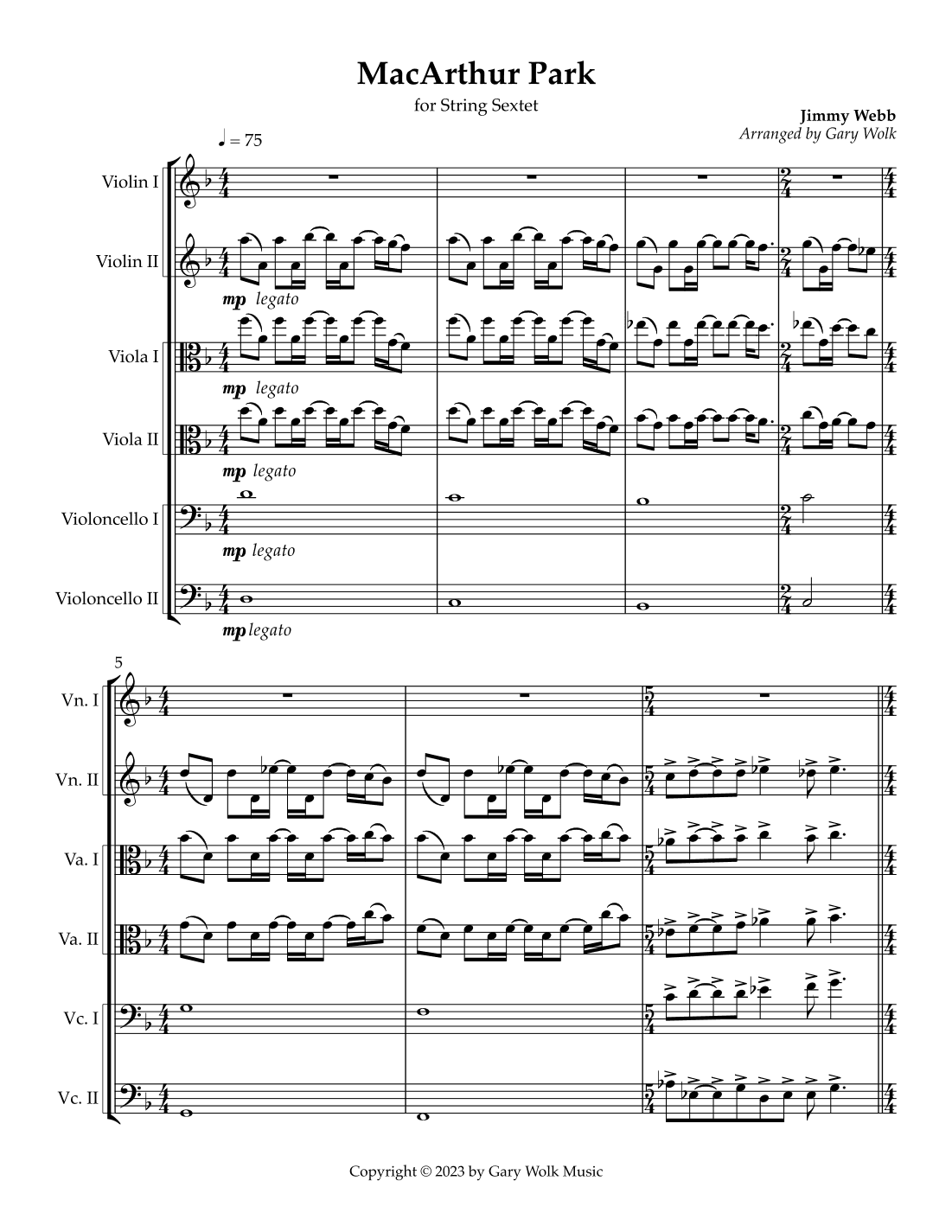 Macarthur Park (arr. Gary Wolk)