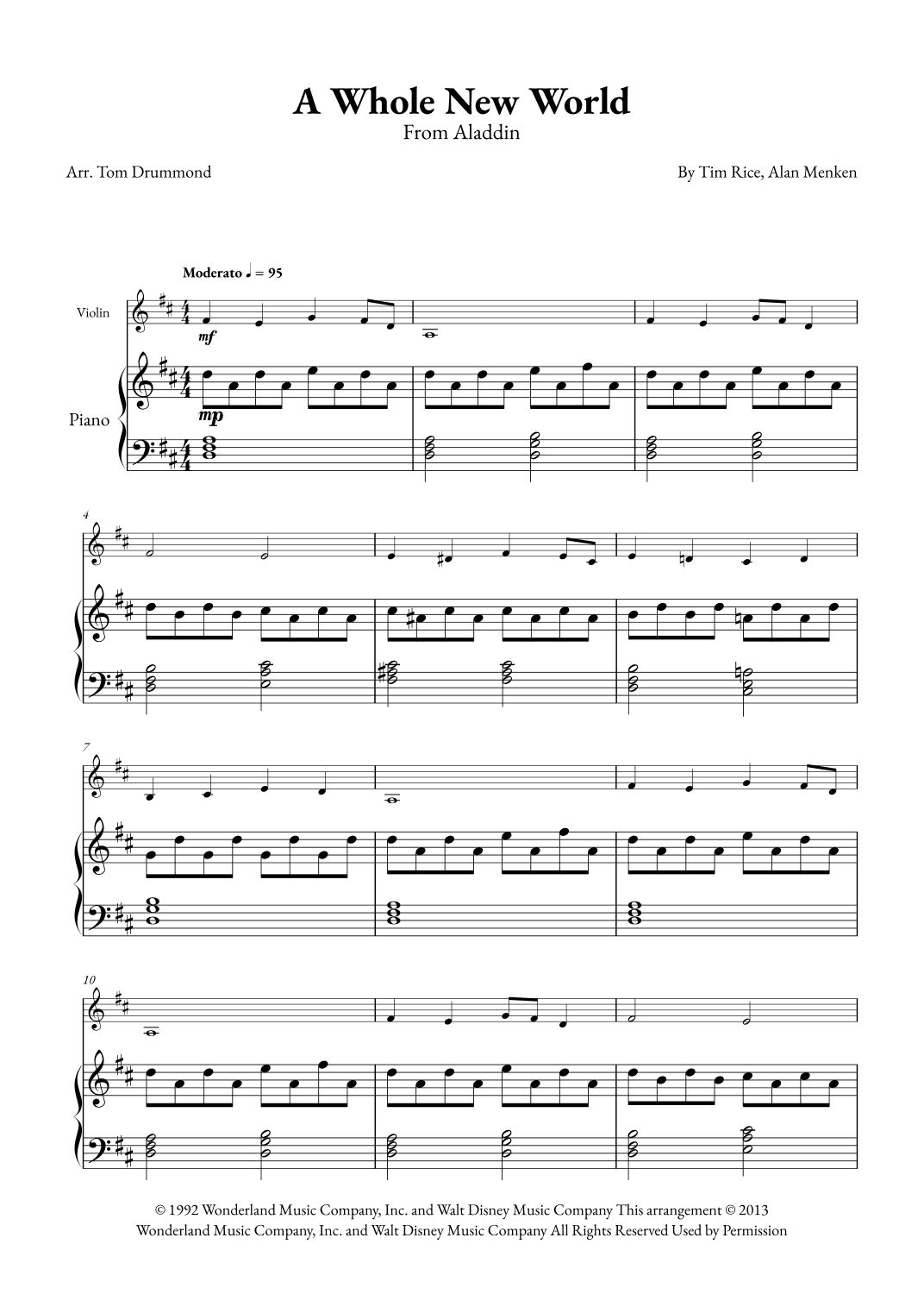 A Whole New World (arr. Tom Drummond)