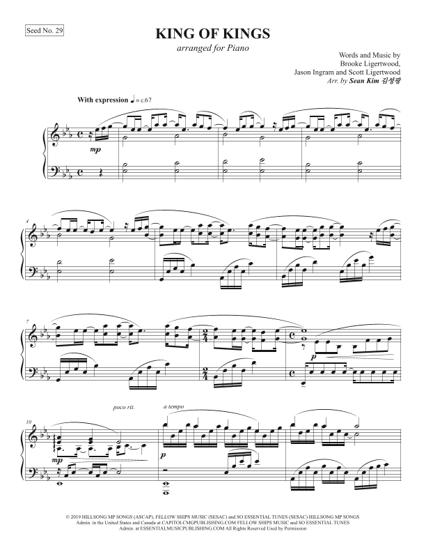 King Of Kings (arr. Sean Kim 김성광)