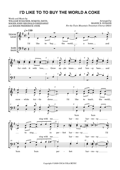 I'd Like To Buy The World A Coke (arr. Mason Eubank)