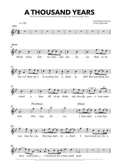 A Thousand Years (arr. Tiago Cordeiro)
