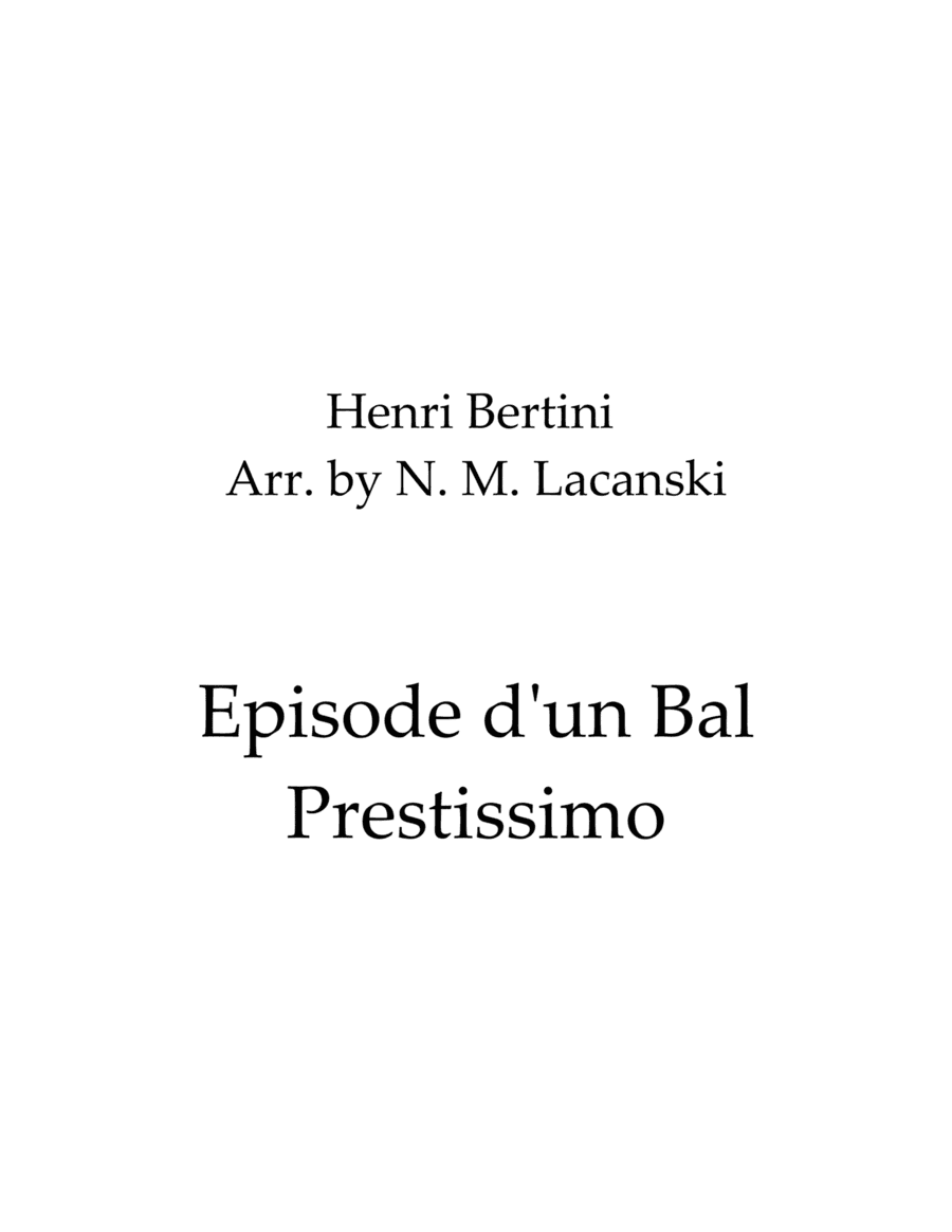 Episode d'un Bal Prestissimo (arr. Nick Lacanski)