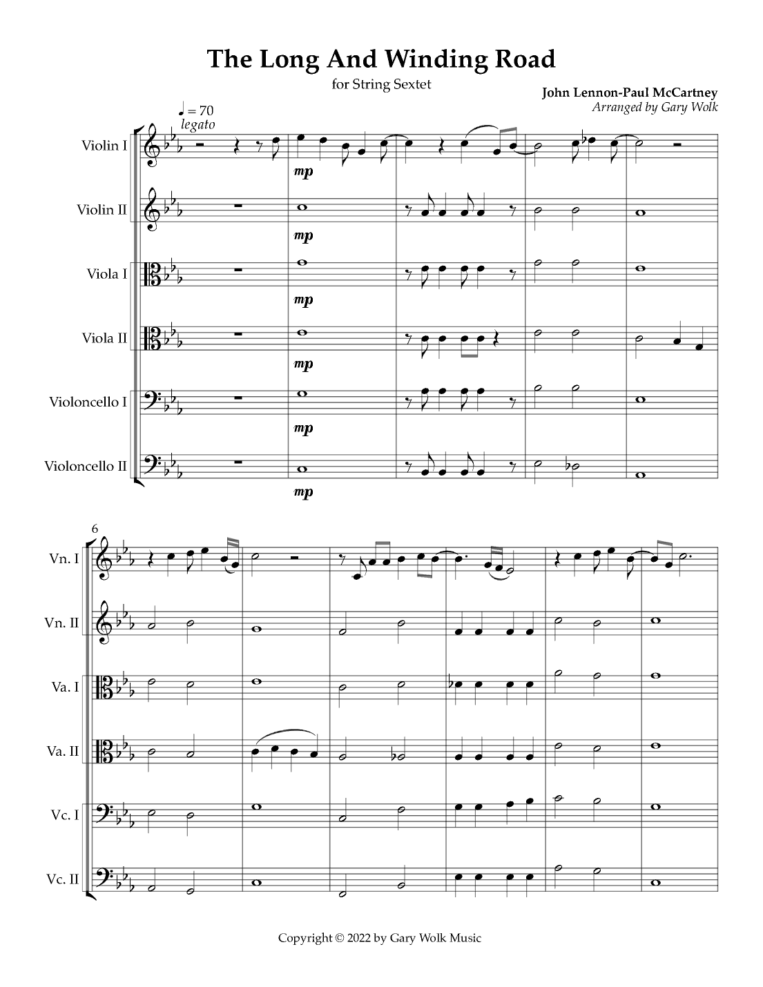 The Long And Winding Road (arr. Gary Wolk)