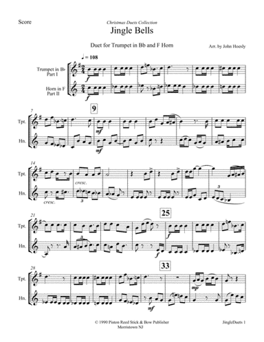 Jingle Bells- duet trumpet and f horn (arr. John Hoesly)