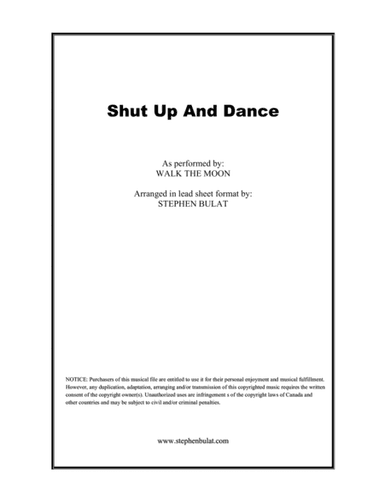 Shut Up And Dance (arr. Stephen Bulat)