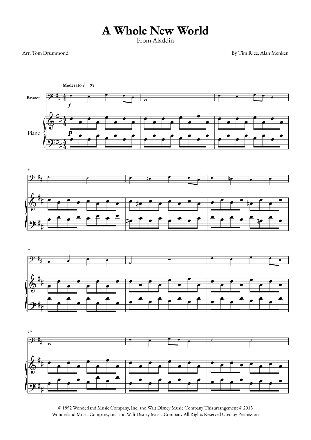 A Whole New World (arr. Tom Drummond)