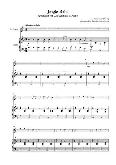 jingle Bells arranged for Cor Anglais & Piano (arr. Andrew Middleton)