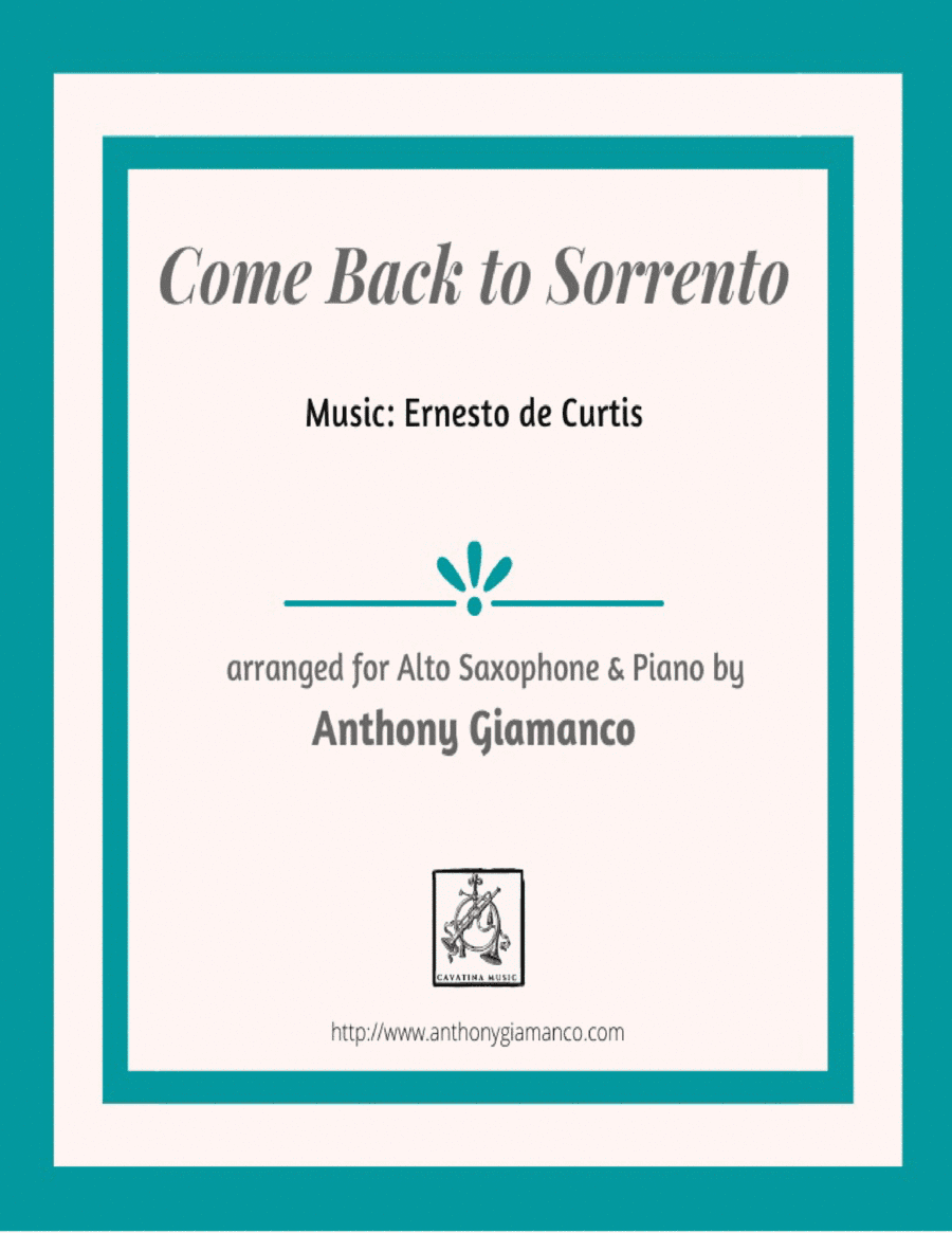 COME BACK TO SORRENTO - alto sax and piano (arr. Anthony Giamanco)