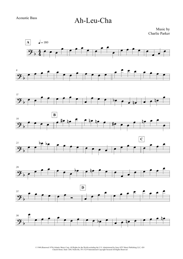 Ah-leu-cha (arr. The Sheet Music Library)