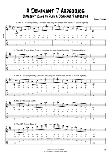 A Dominant 7 Arpeggios (5 Ways to Play)
