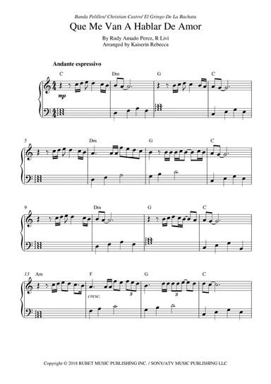 Que Me Van A Hablar De Amor (arr. Kaiserin Rebecca)