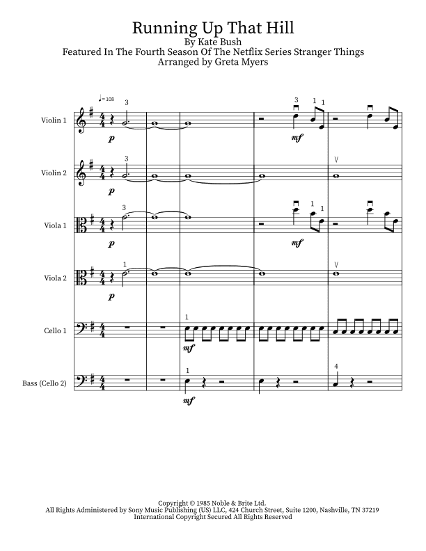 Running Up That Hill (arr. Greta Myers)